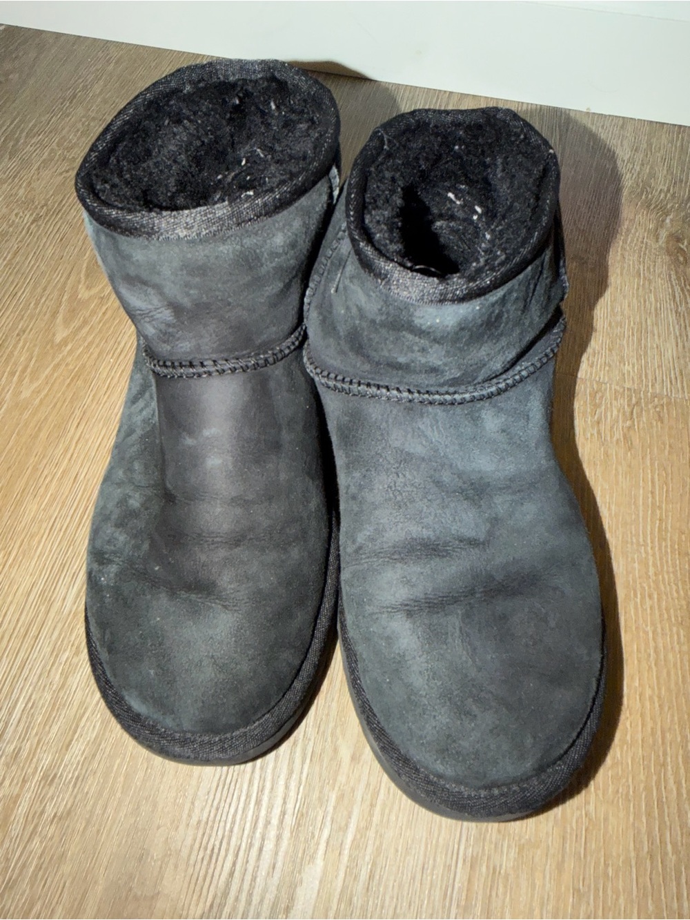 UGG Women's Short Black Shearling Winter Boots